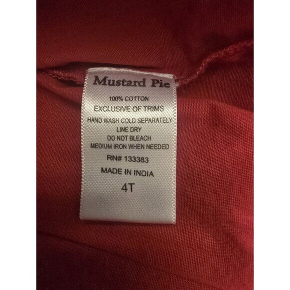 Mustard Pie Girls 4T Boutique Dress Red Polka Dot w/ Lace & Bow Trim –... - Picture 4 of 9